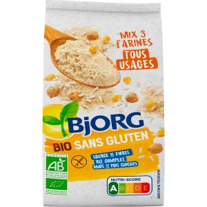 Palette de BJORG MIX 3 FARINES TOUS USAGES BIO SANS GLUTEN 500G